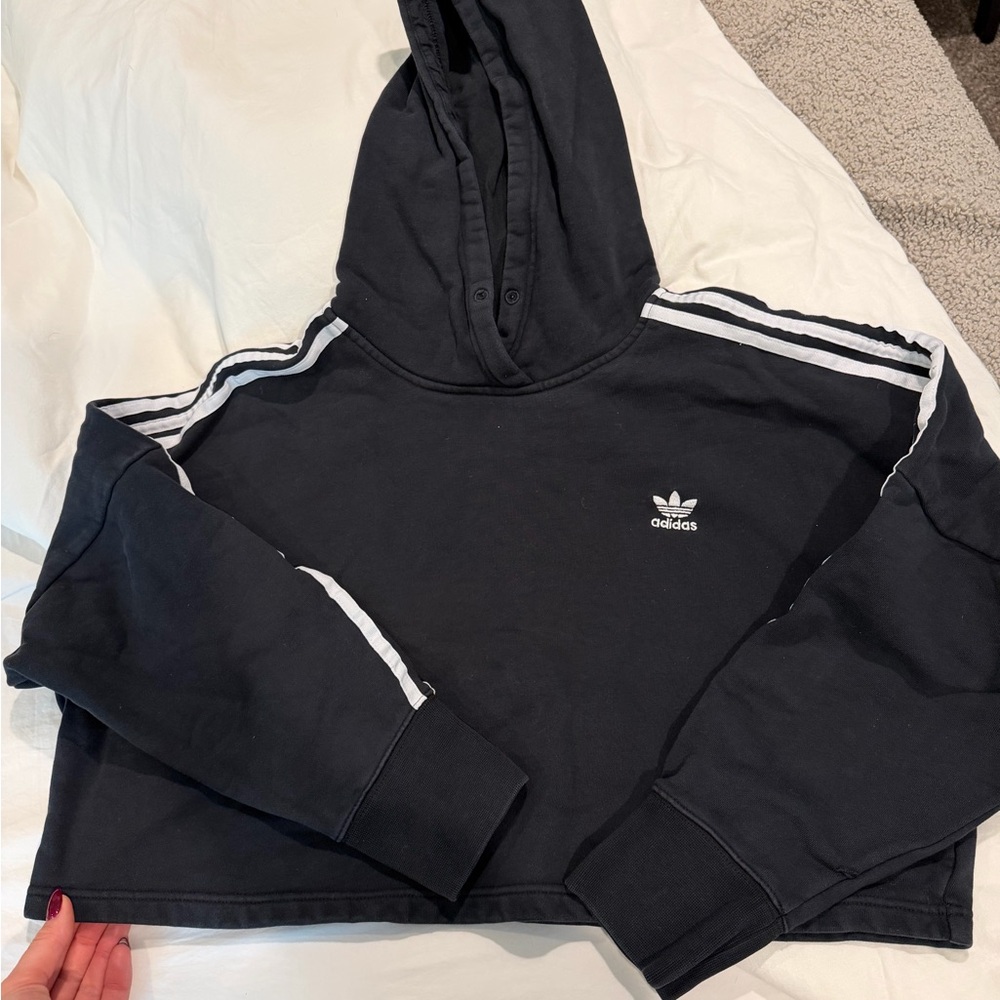 Adidas Charcoal Hoodie with Logo
